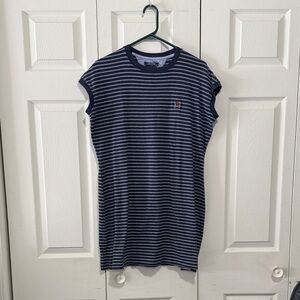 Tommy Hilfiger Navy Striped Sleeveless Dress, XL